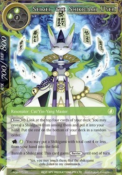 Seimei, il Fruitore di Shikigami Card Front