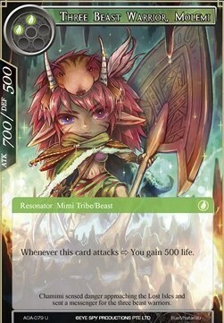 Three Beast Warrior, Molemi Card Front