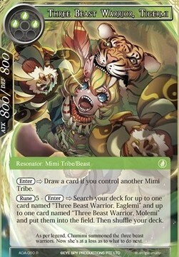 Three Beast Warrior, Tigermi Card Front