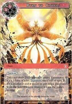 Burn to Cinders Card Front