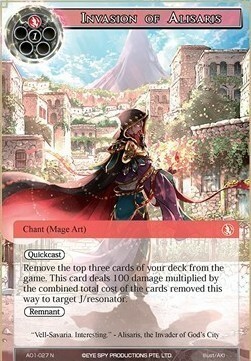 Invasion of Alisaris Card Front