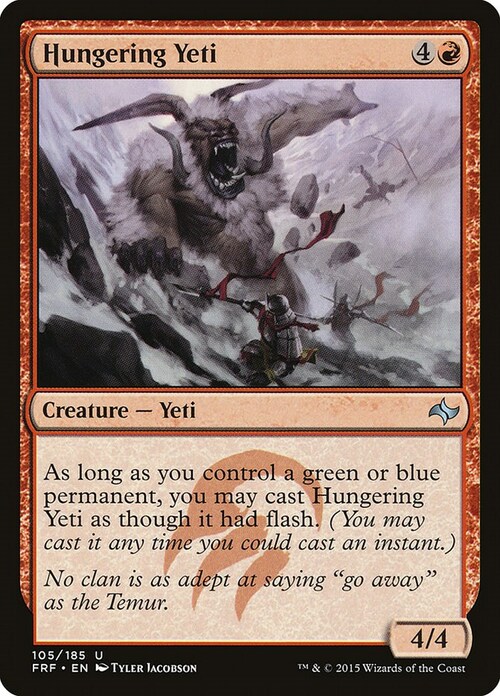 Hungering Yeti Card Front