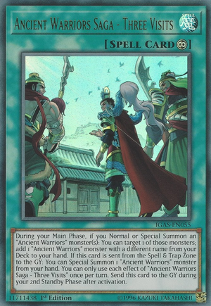 Ancient Warriors Saga - Three Visits Card Front