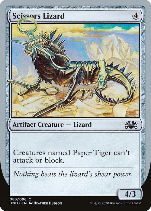 Scissors Lizard Card Front