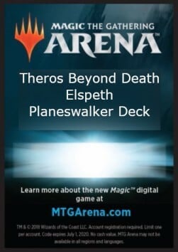 Arena Code Card Elspeth Planeswalker Deck Card Front