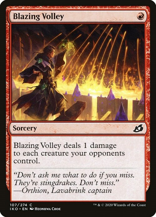 Blazing Volley Card Front