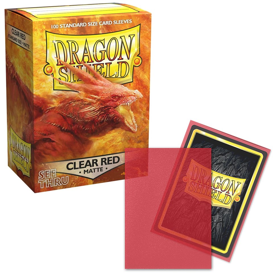 100 Dragon Shield Sleeves - Matte Clear Red