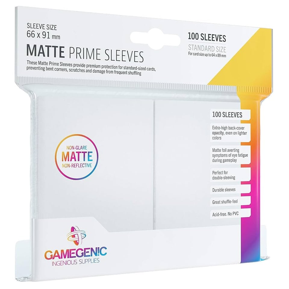 100 Gamegenic Matte Prime Sleeves - White