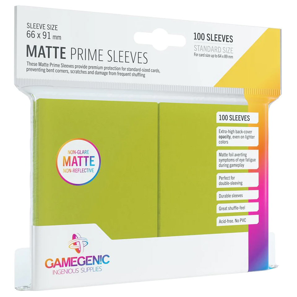 100 Gamegenic Matte Prime Sleeves - Light Green