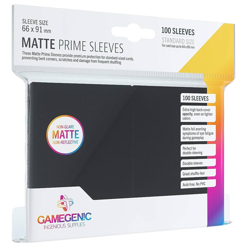 100 Gamegenic Matte Prime Sleeves - Black