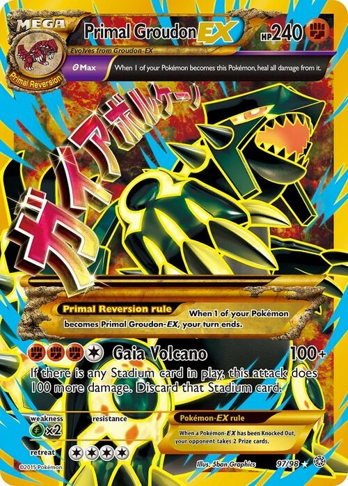 M Primal Groudon EX Card Front
