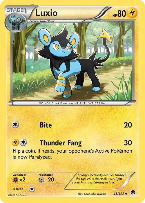 Luxio [Bite | Thunder Fang] Card Front