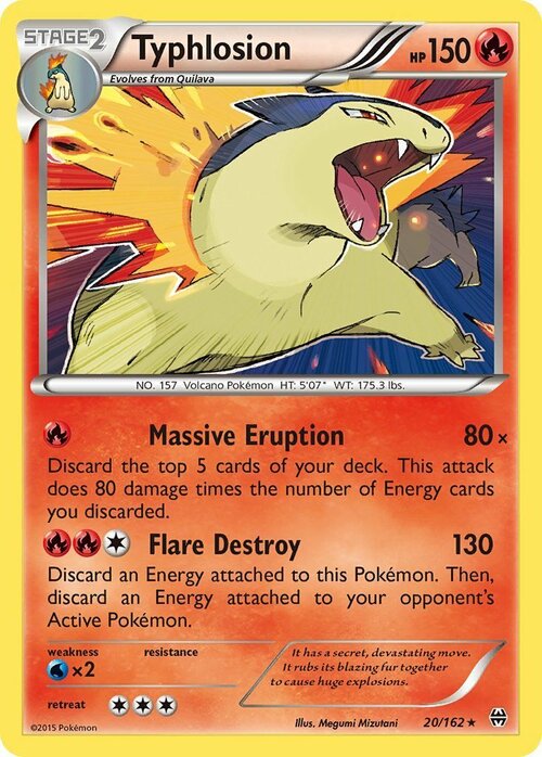 Typhlosion Holo Rare Pokémon Card Single Breakthrough 20/162 