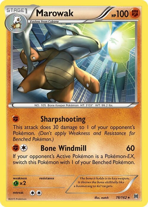 Marowak [Sharpshooting | Bone Windmill] Card Front