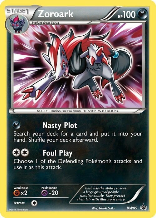 Zoroark [Nasty Plot | Foul Play] Card Front