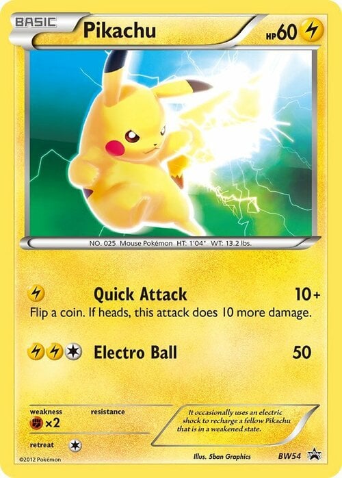 Pikachu [Quick Attack | Electro Ball | BW] Frente