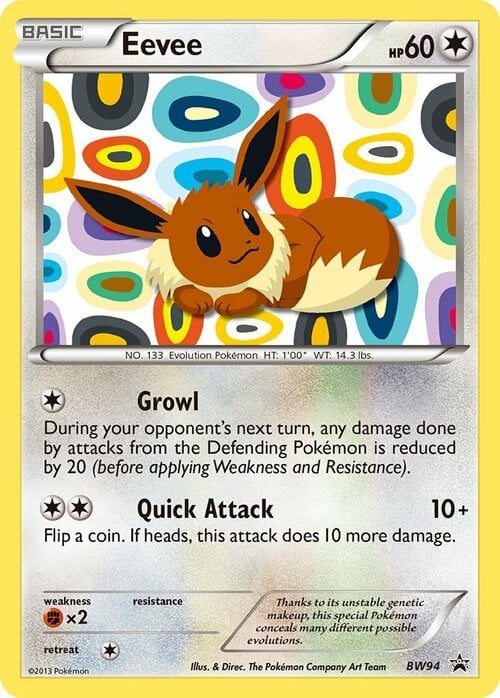 Eevee [Growl | Quick Attack] Card Front