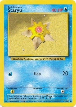 staryu pokemon card - 120/165 - Pokemon 151 - Reverse Foil RarityCommon Hit Points70 HP Water Bubble Beam (20) Flip a coin Staryu Full Art