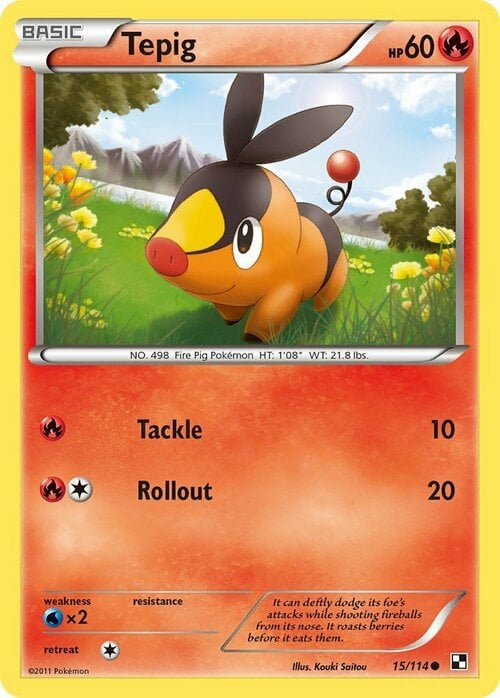 Tepig [Tackle | Rollout] Card Front