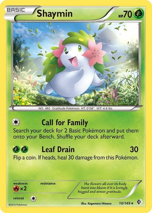 Shaymin [Call for Family | Leaf Drain] Card Front