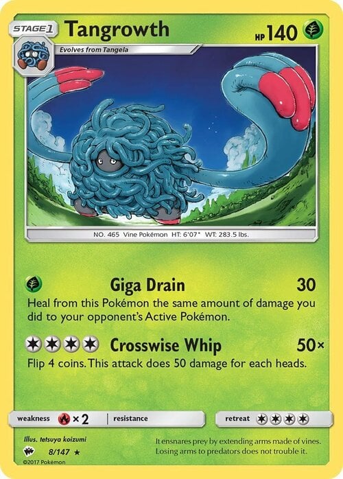 Tangrowth [Giga Drain | Crosswise Whip] Card Front