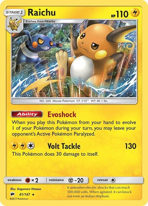 Raichu Card Front