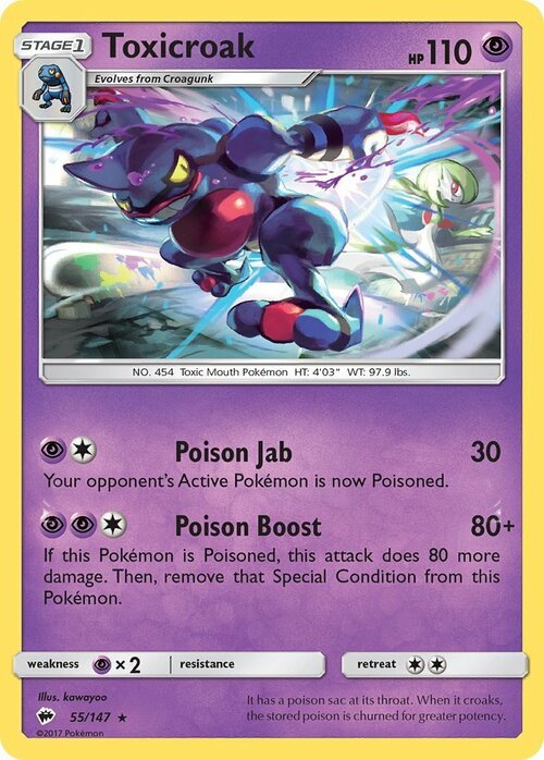 Toxicroak [Poison Jab | Poison Boost] Card Front