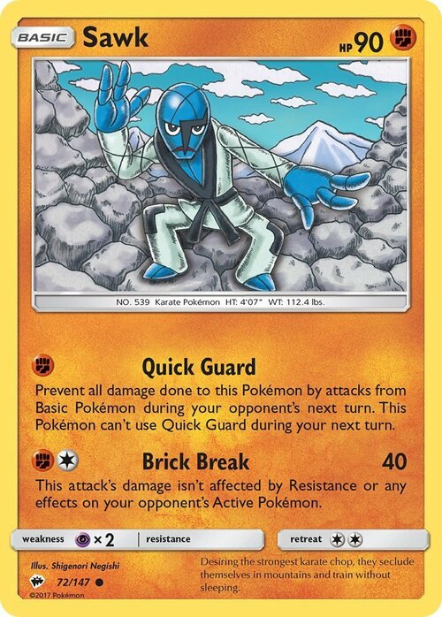 Sawk [Quick Guard | Brick Break] Card Front