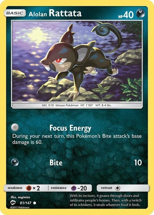 Alolan Rattata Card Front