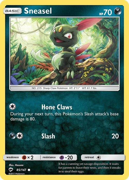 Sneasel [Hone Claws | Slash] Card Front