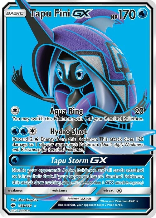 Tapu Fini GX [Aqua Ring | Hydro Shot | Tapu Storm GX] Card Front