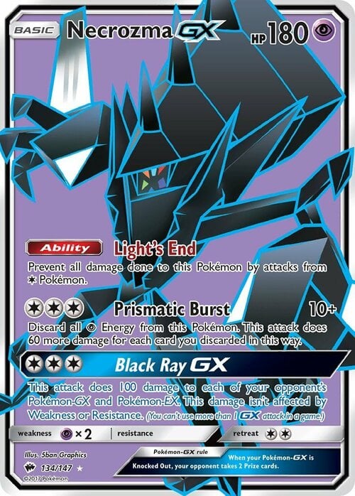 Necrozma GX [Light's End | Prismatic Burst | Black Ray GX] Card Front
