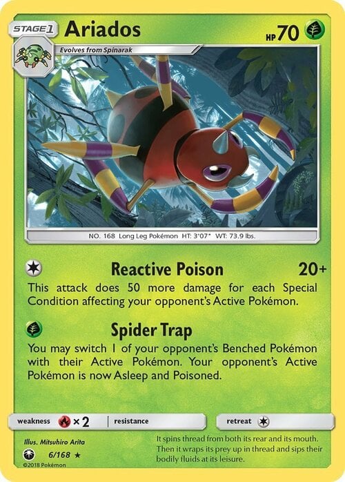 Ariados [Reactive Poison | Spider Trap] Card Front