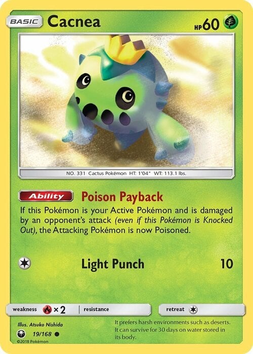 Cacnea [Poison Payback | Light Punch] Frente