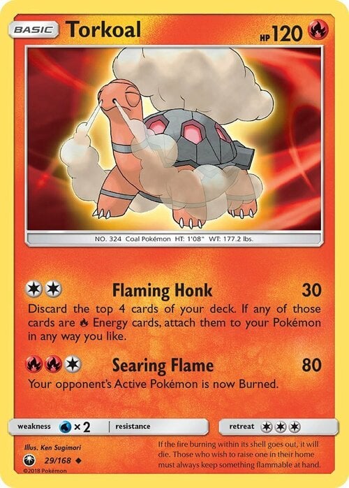 Torkoal [Flaming Honk | Searing Flame] Card Front