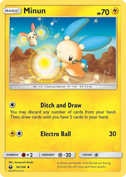 Minun [Ditch and Draw | Electro Ball] Card Front