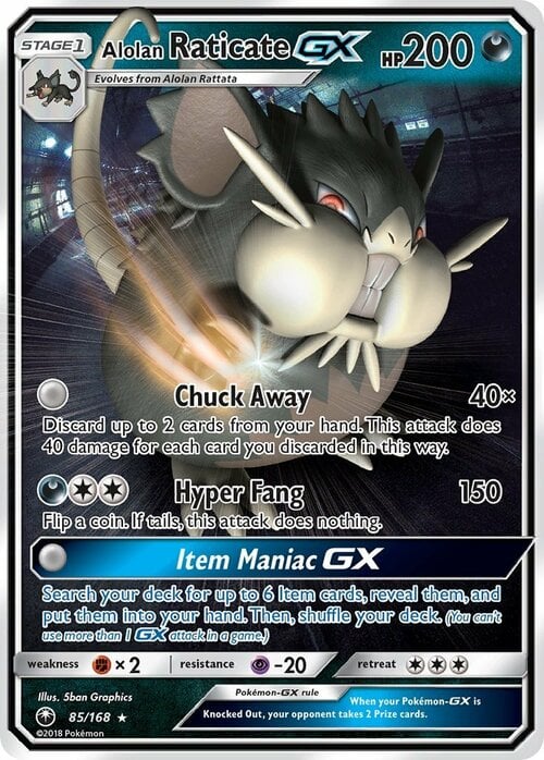 Raticate di Alola GX Card Front
