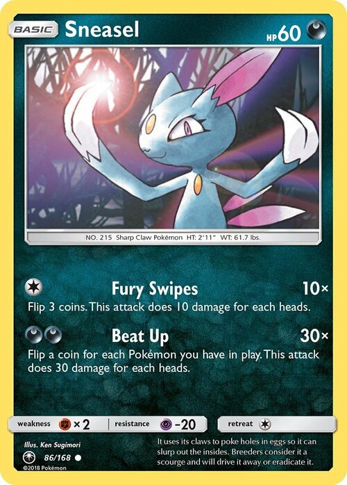 Sneasel [Fury Swipes | Beat Up] Card Front