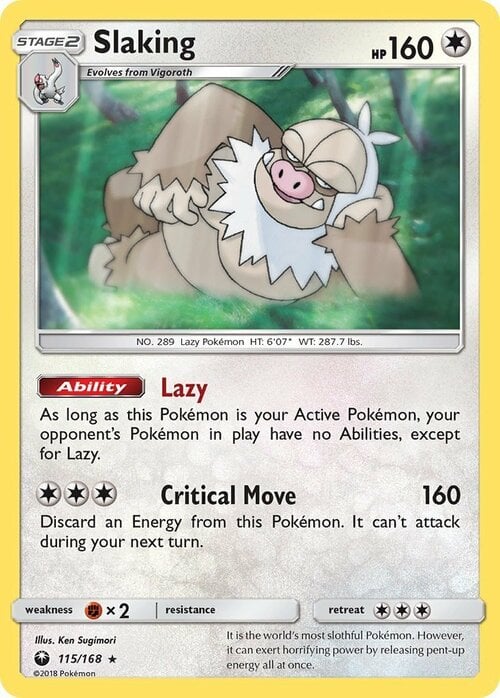 Slaking [Lazy | Critical Move] Card Front