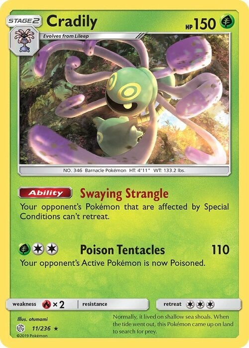 Cradily [Swaying Strangle | Poison Tentacles] Card Front