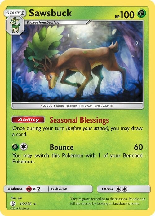 Sawsbuck [Seasonal Blessings | Bounce] Card Front