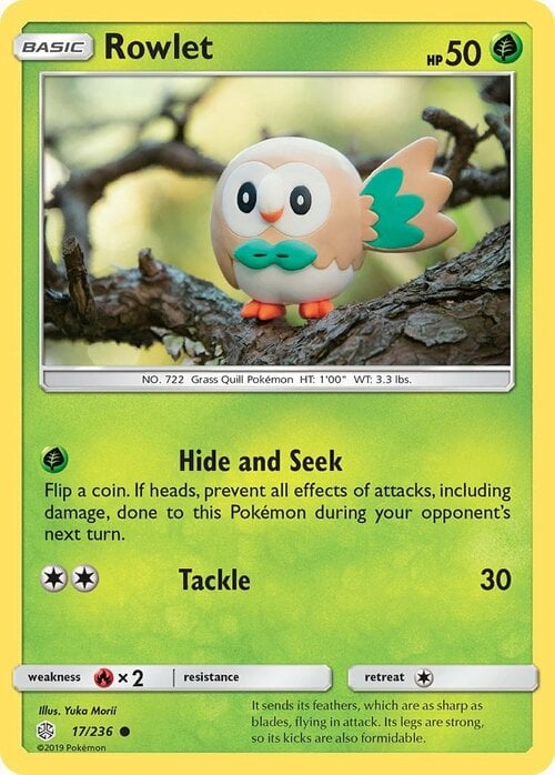 Rowlet [Hide and Seek | Tackle] Card Front