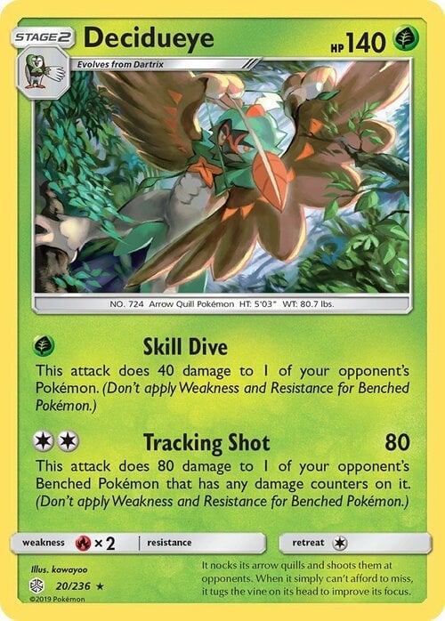 Decidueye [Skill Dive | Tracking Shot] Card Front