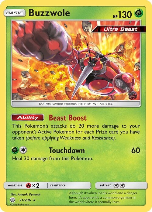 Buzzwole [Beast Boost | Touchdown] Card Front