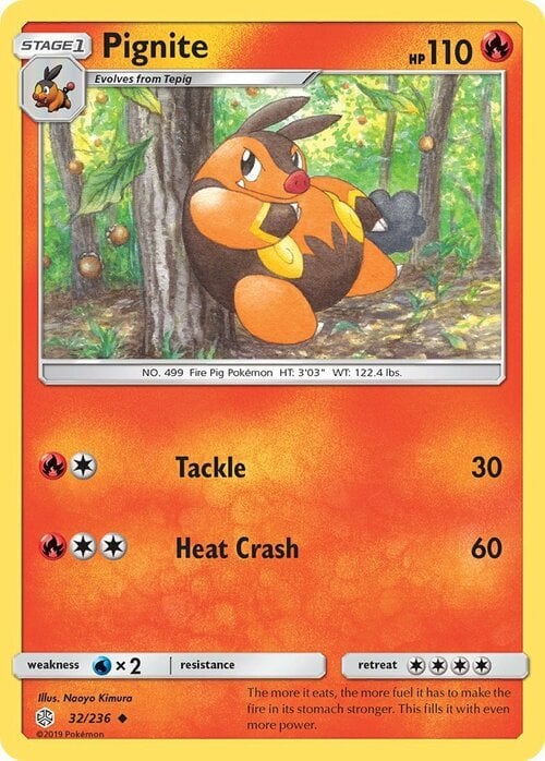 Pignite [Tackle | Heat Crash] Card Front