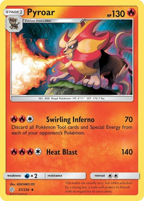 Pyroar [Swirling Inferno | Heat Blast] Frente