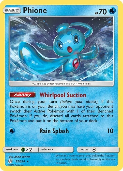 Phione [Whirlpool Suction | Rain Splash] Card Front