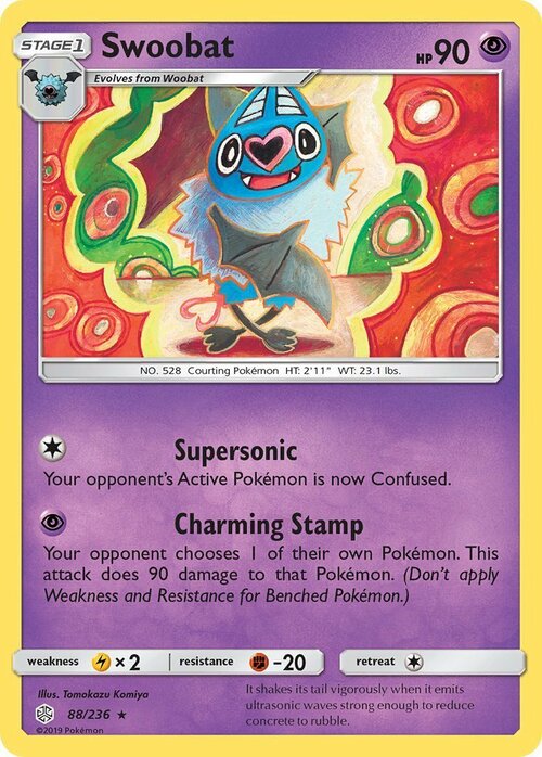 Swoobat [Supersonic | Charming Stamp] Card Front