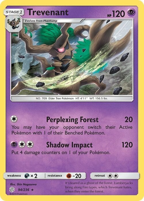 Trevenant [Perplexing Forest | Shadow Impact] Card Front