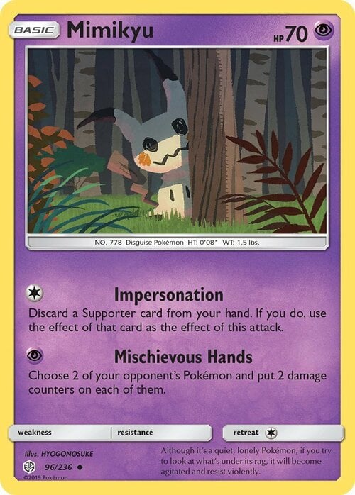 Mimikyu [Impersonation | Mischievous Hands] Card Front